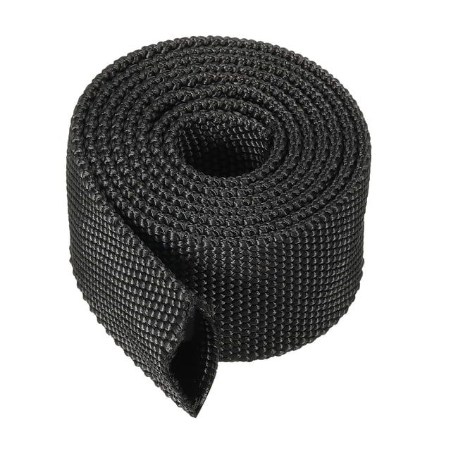 Unique Bargains 1.4' ID 3.3FT Nylon Protective Hose Sleeve, Cable Cover Sheath Protection, Black
