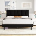 thumbnail image 1 of Queen Bed Frame, Queen Size Platform Bed With Fabric Upholstered Headboard, Black, 1 of 8
