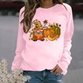 thumbnail image 1 of Meichang Hauts Décontractés pour Femmes T-Shirts Graphiques de l'Action de Grâce Coupe Ample Manches Longues Automne Col Rond Blouses Décontractées Reconnaissantes, 1 of 4