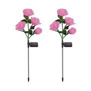 TopLLC Solar Garden Lights - 4 Head Floral Sway Light Solar Light-Solar Sway Lights- Sway With The Wind- Solar Outdoor Lights- Solar Garden Decorative Lights- Patio Ya