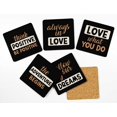 thumbnail image 2 of Inkdotpot Set of 6 Drink Coasters Easy Clean 4-inch SquareCoastersCork Base-Reusable- Quotes, 2 of 8