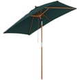 thumbnail image 1 of Outsunny 6.6x5ft Fir Wooden Patio Umbrella with Tilt Mechanism Bamboo Ribs, 1 of 10