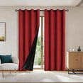 thumbnail image 1 of Chmadoxn Home Decor, Polyester Pongee Laminated Light-blocking Curtains Perforated Style Bedroom Concise Sun Protection Curtains Heat-Insulating And Soundproof Curtains Polyester Blackout Curtains, 1 of 6