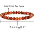 thumbnail image 2 of Bracelet Extensible Unisexe en Perles Rondes 6 mm en Agate Rouge Rêve Naturelle, 2 of 4
