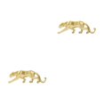 thumbnail image 1 of Transemion Résine Forme Animale Sculpture Brillant Décoratif Décoration Ornement Or 2Set, 1 of 6