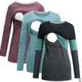 thumbnail image 1 of Bearsland Haut d'Allaitement de Maternité à Manches Longues pour Femmes, Chandails d'Allaitement, Lot de 3, 1 of 1