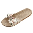 thumbnail image 1 of Pantoufles pour Femmes Pantoufles Sandales de Plage Femmes Féminin Nœud en Lin de Lin Sandales de Plage Chaussures de Plage Sandales Pantoufle, 1 of 9