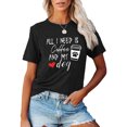thumbnail image 3 of Hauts à Manches Courtes pour Femmes T-Shirt Décontracté à Col Rond Imprimé Ample Blouse Aguichant pour Femmes, 3 of 6