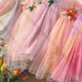 thumbnail image 5 of MEZZALL Robe Fleurie de Fête pour Tout-Petites Filles à Manches Volantées, Robe de Danse, Robe d'Été Confortable, Orange, 4-5 Ans, 5 of 5