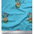 thumbnail image 1 of Soimoi Rayon Crepe Fabric Leaves & Floral Block Print Sewing Fabric Yard 46 Inch Wide, 1 of 3