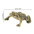 thumbnail image 4 of Retro Brass Frogs Statue Brass Craft Figurine Golden Brass Toad Figurine Statue, 4 of 6