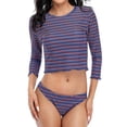 thumbnail image 1 of Womens Two Piece Swimsuits 3/4 Sleeves Rash Guard Bathing Suits UV Shirts Swimwear, 1 of 7