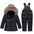 thumbnail image 2 of LSLJS Boys Girls Fashion Solid Color Down Jackets Keep Thickening Warm Outdoor Coat Jumpsuit Set, 2 of 9