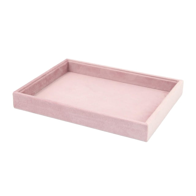 Jewelry Organizer Jewelry Storage Containers for Drawer Jewelry Display Holder Jewelry Drawer Insert for Bedroom Counter Shop , Pink Blank Tray