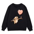 thumbnail image 4 of PMVFHDE Chandails à Col Rond Fille Automne et Hiver Saint-Valentin à la Mode et Intéressant Imprimé Chiot Chandail à Capuchon pour Enfants Noir, 2-3 Ans, 4 of 4