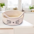 thumbnail image 4 of Cats Ear Cottons Thread Organizer Basket office Household Cosmetics Snacks Sundries Woven Desktop Organizer Box, 4 of 6
