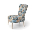 thumbnail image 3 of Designart "Gingham Elegance In Blue And Beige" Beige Floral Upholstered Accent Chair - Cottage Arm Chair For Living Room, 3 of 7