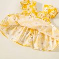 thumbnail image 4 of Penkiiy Robe d'Été pour Bébé Fille, Col Rond, Manches Bouffantes, Nœud, Manches Courtes, Robes Décontractées pour Filles 2-3 Ans Jaune en Liquidation, 4 of 9