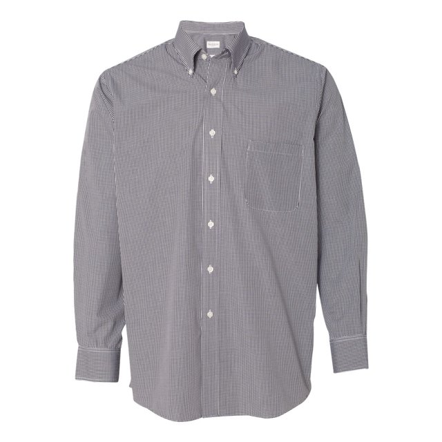 Van Heusen Mens Gingham Check Shirt, M, Black