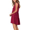 thumbnail image 3 of Penkiiy Robe Tunique d'Été pour Femme Sans Manches à Col en V Décontractée Ample Fluide Évasée Robe Débardeur m Rose Vif, 3 of 8