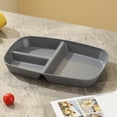 thumbnail image 4 of YIMWNYI Rectangular Compartment Tray, Party Tray, 3-Compartment Dinnerware, Easy to Clean Plastic Organizer, Thick Bottom Design, Multifunctional Tableware for Parties and Picnics, 4 of 6