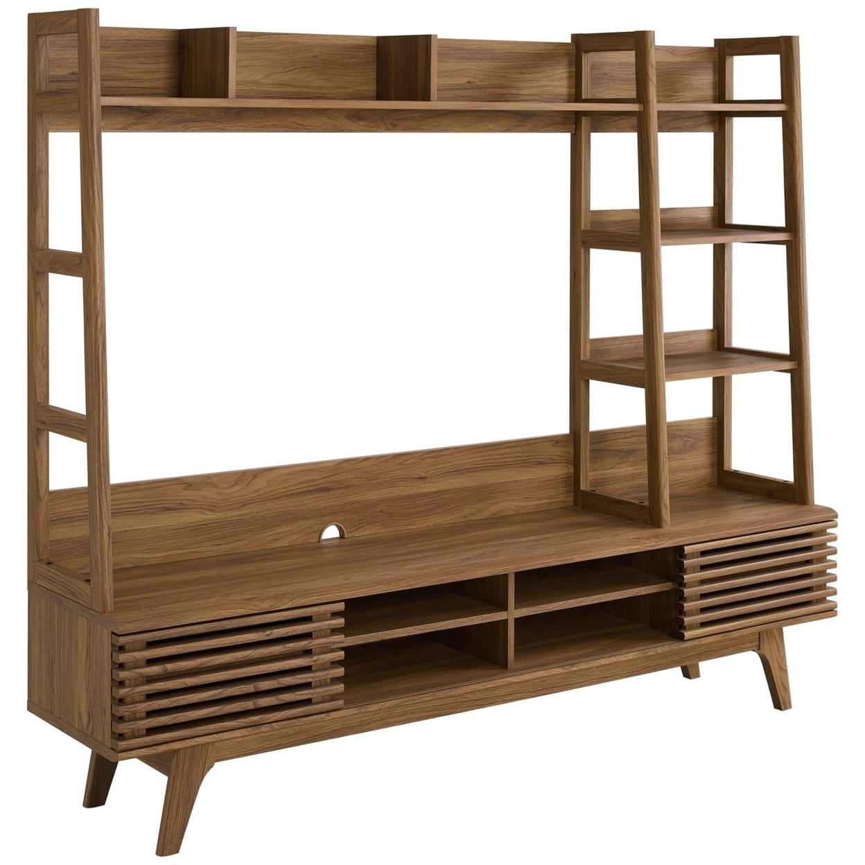 Render TV Stand Entertainment Center Walnut