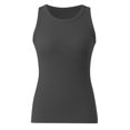thumbnail image 4 of HBFAGFB Womens Tank Tops Crew Neck Sleeveless T Shirts Breathable Knit Ribbed Undershirt Dark Gray Size L, 4 of 4