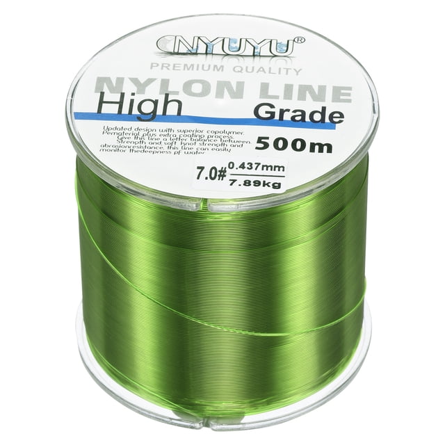 Uxcell 547Yard 17Lb Fluorocarbon Coated Monofilament Nylon Fishing Line Light Green
