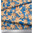 thumbnail image 2 of Soimoi Blue Rayon Fabric Autumn Leaves Printed Fabric 1 Yard 58 Inch Wide, 2 of 2