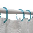 thumbnail image 4 of Anneaux de Rideau de Douche en Plastique Bleu Turquoise Transparent - Ensemble de 12, 4 of 5