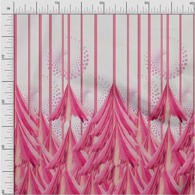 oneOone Tissu Polyester Lycra Rayé & Panneau Floral Imprimé Tissu au Mètre 56 Pouces de Large
