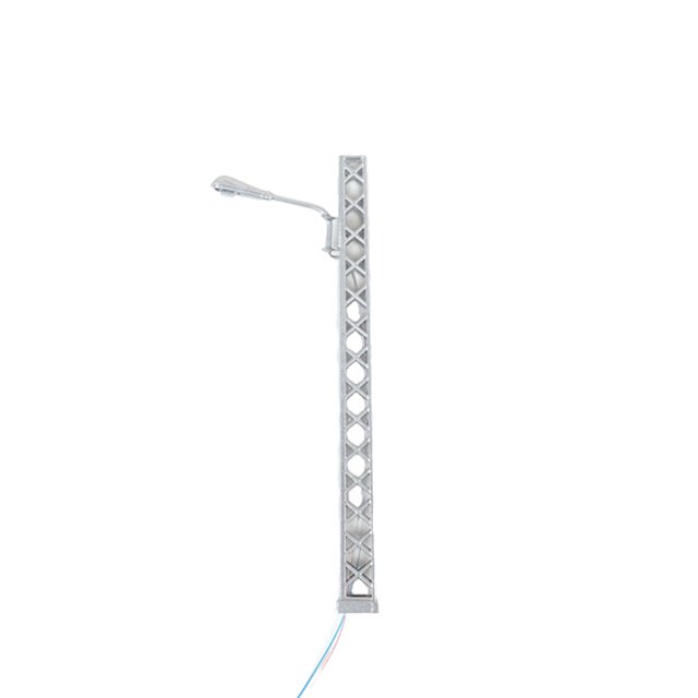 Youkk Lampe de Chemin de Fer Modèle Classique Mini Paysage Échelle Légère Résistante Lampadaire Extérieur LED Métal Argent (Lumière Chaude)