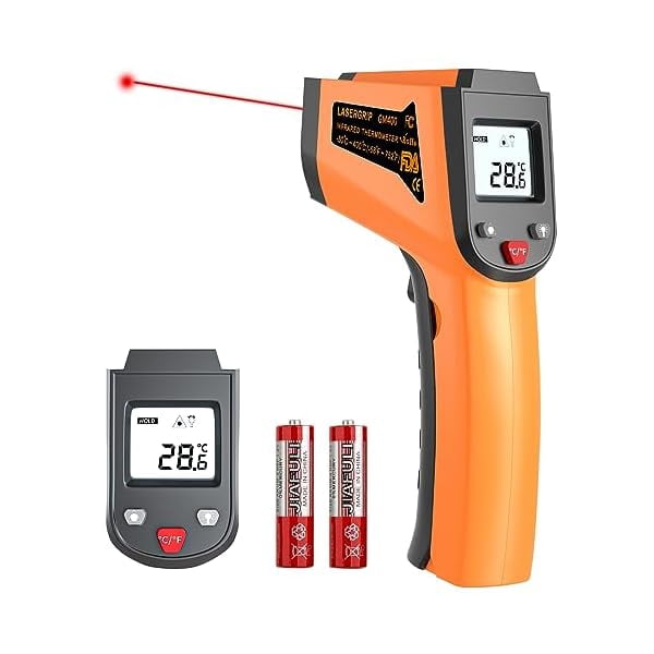 Digital Infrared Thermometer Gun Non-Contact Grip Infrared Laser Thermometer Temperature Gun -58℉~ 752℉ for Instant Read Meat Digital Kitchen Thermometer for Cooking Oil Deep Fry BBQ