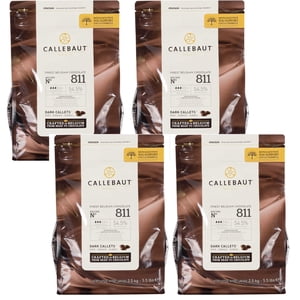 Callebaut 811 Les plus belles Callets belges de chocolat noir, 54.5% Cocoa Semisweet Couverture, en vrac professionnel 2.5kg (5.5 Sacs