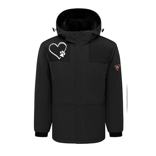 RXIRUCGD USB Intelligent Constant Temperature Heated Windproof Plus Size Coat For Men And Women Winter 4 Heated Jacket Coat( Black, Size:L )