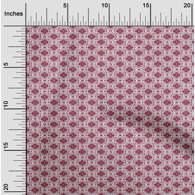 oneOone Polyester Lycra Bright Crimson Red Fabric Geometric Check Sewing Material Print Fabric By The Yard 56 Inch Wide