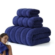 pstuiky Superfine Fiber Bath Towel Set 3-Piece Includes Bath, Hand & Wash Towels Highly Absorbent, Quick-Dry & Pill-Resistant Soft Hotel-Grade Spa Towels for Bathroom, Gym & Pool