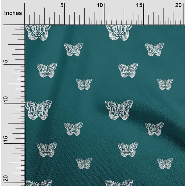 oneOone Silk Tabby Fabric Block Printed Craft Fabric BTY 42 Inch Wide