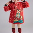 thumbnail image 2 of Robe à Capuche de Noël pour Femmes - avec Imprimé Cerf/neigeur et Manches Longues, 2 of 6