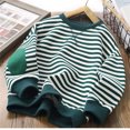 thumbnail image 2 of YOUSNH Chandail pour Tout-Petits Garçons Filles Classique à Rayures Chandail à Blocs de Couleur Col Rond Manches Longues Chemise Décontractée Ample Chandail à Enfiler Hauts Chandail Filles Chandails à Capuchon Vert 11-12 Ans, 2 of 8