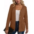 thumbnail image 2 of HAiming Womens Knit Cardigan Long Sleeve Button down V Neck Solid Color Lightweight Sweaters with Pockets, 2 of 4