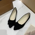 thumbnail image 4 of Xfvqtps Womens Pointed Toe Bow Flats Colorful Quilted Insole Comfortable Casual Flat Shoes for Work Leisure Black, 4 of 5