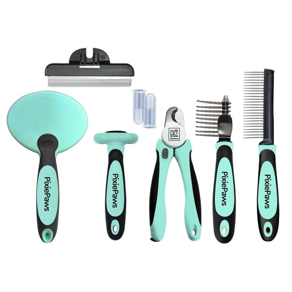 Pixiepaws 6 Piece Dog Grooming Set, Cat Grooming Set