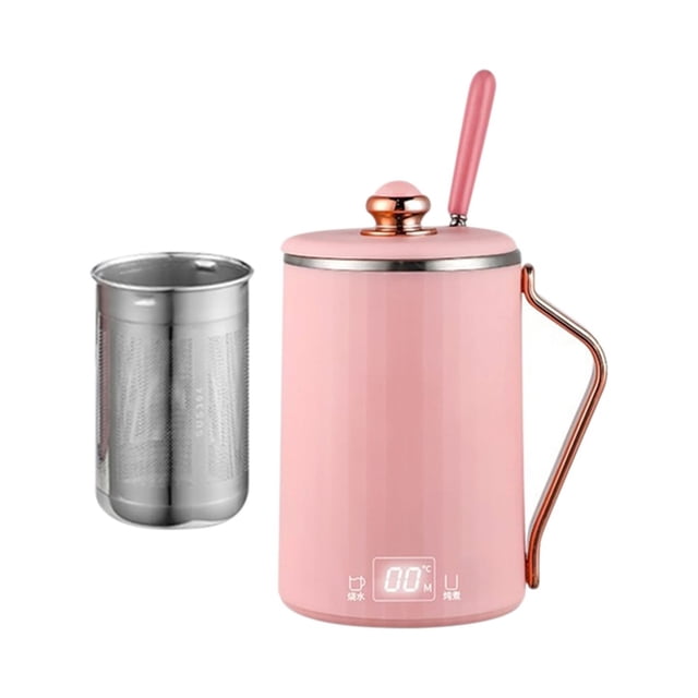 CEHVOM Bouilloire Électrique de Voyage 450 ml en Acier Inoxydable Casserole Portable avec Contrôle de la Température