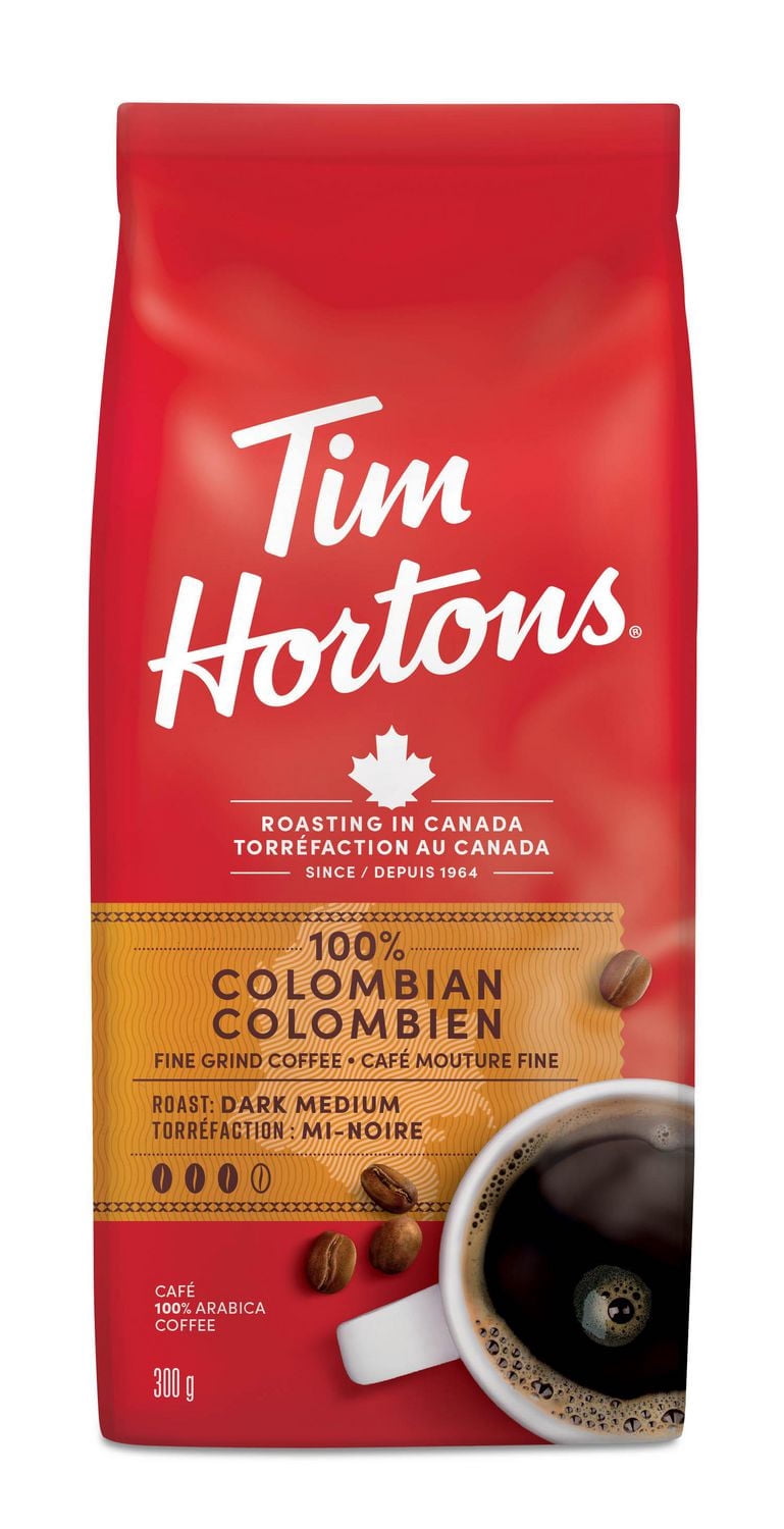 Tim Hortons 100% Colombian Dark Medium Roast Fine Grind Coffee