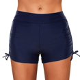 thumbnail image 1 of LEEy-world Short de Bain Femme Taille Haute Essentiels Bas de Bikini Classique pour Femme Bleu Foncé,TG, 1 of 2