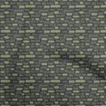 thumbnail image 1 of oneOone Cotton Poplin Olive Green Fabric Text Sewing Material Print Fabric By The Yard 56 Inch Wide, 1 of 5
