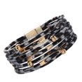 thumbnail image 3 of QualitChoice Bracelet Multi-layers Magnetic Buckle Leather Multi-colored Leopard Print Valentines Day Gifts Bracelets Hand Jewelry Silver Gray 1Set, 3 of 6