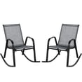 thumbnail image 1 of Gymax 2pcs Patio Rocking Chair Heavy-Duty Metal Rocker Outdoor Anti-Slip Gray, 1 of 8