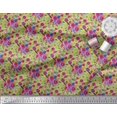 thumbnail image 3 of Soimoi Green Rayon Fabric Leaves & Ranunculus Floral Fabric Prints By Yard 56 Inch Wide, 3 of 3